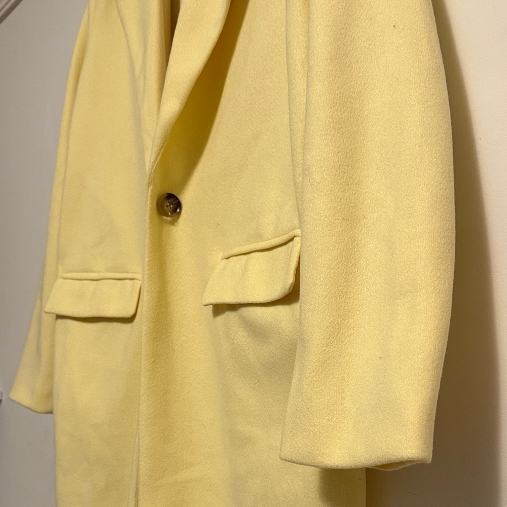 Butter Yellow classic long Women's Coat - Picture 2 of 4